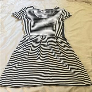 Madewell Black and White Striped Mini Dress
